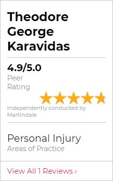 Theodore George Karavidas | 4.9/5.0 | Peer Rating | 4.9 Stars | Independently Conducted By Martindale | Personal Injury